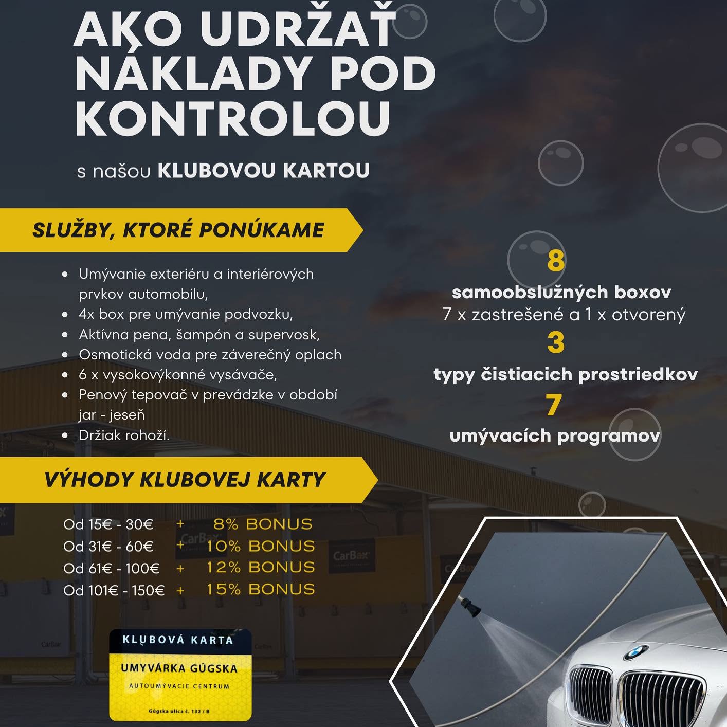 Výhody klubovej karty Umývárka Gúgska